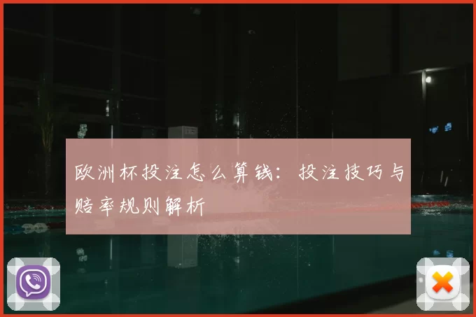欧洲杯投注怎么算钱：投注技巧与赔率规则解析